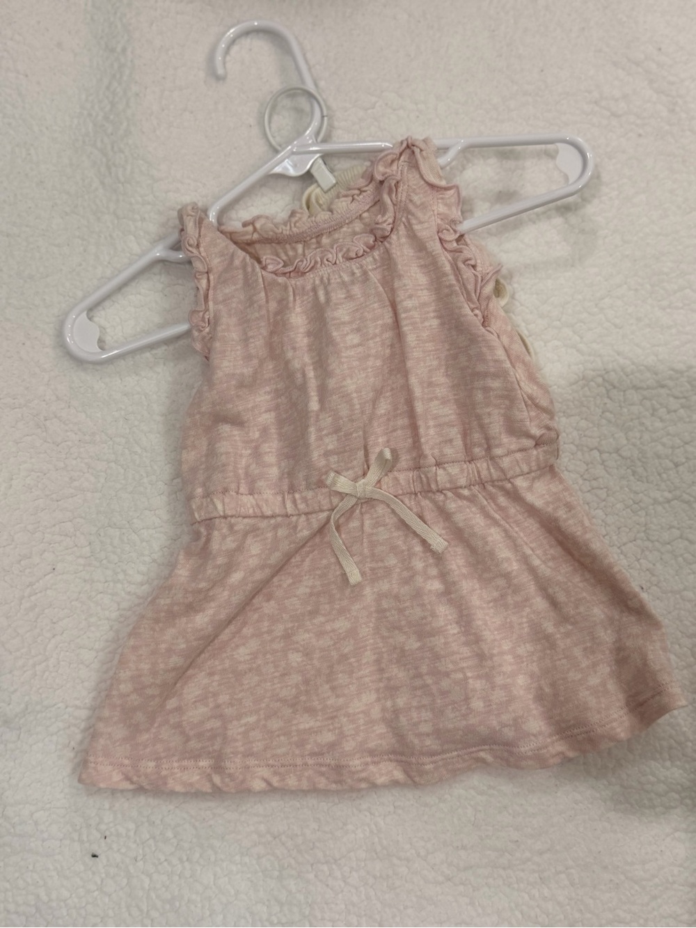 cloud island Light Pink Ruffle Tank Dress with Waist Bow